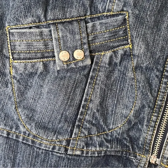 i. e. relaxed Zip Front Tailored Jean Jacket Blazer - Size Medium - Picture 2 of 9